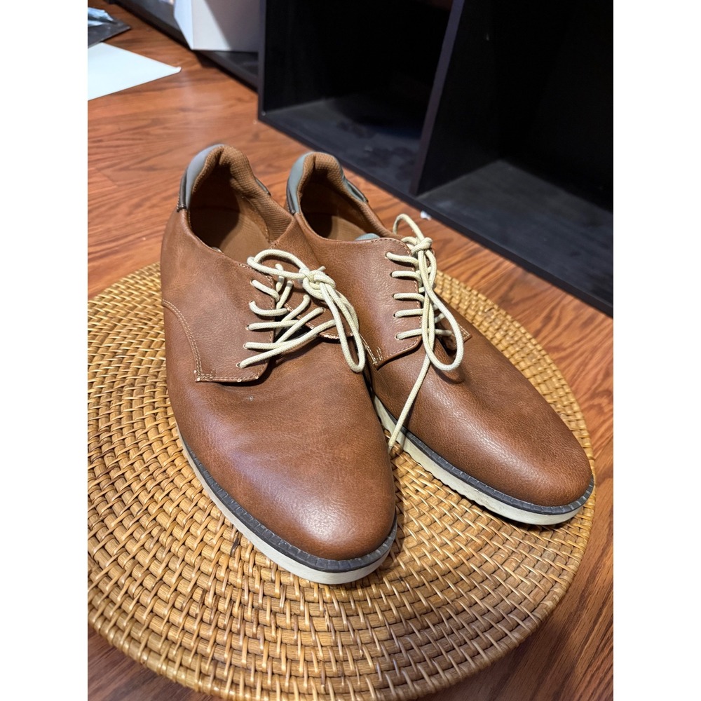 Dr. Scholls Sync Mens Brown Faux Leather Oxford Derby Shoes Size 11M SYNC - Picture 1 of 9